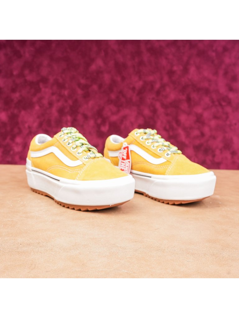 Vans Unisex Old Skool Stacked Platform Lift Yellow Sneakers Sz M4 W6